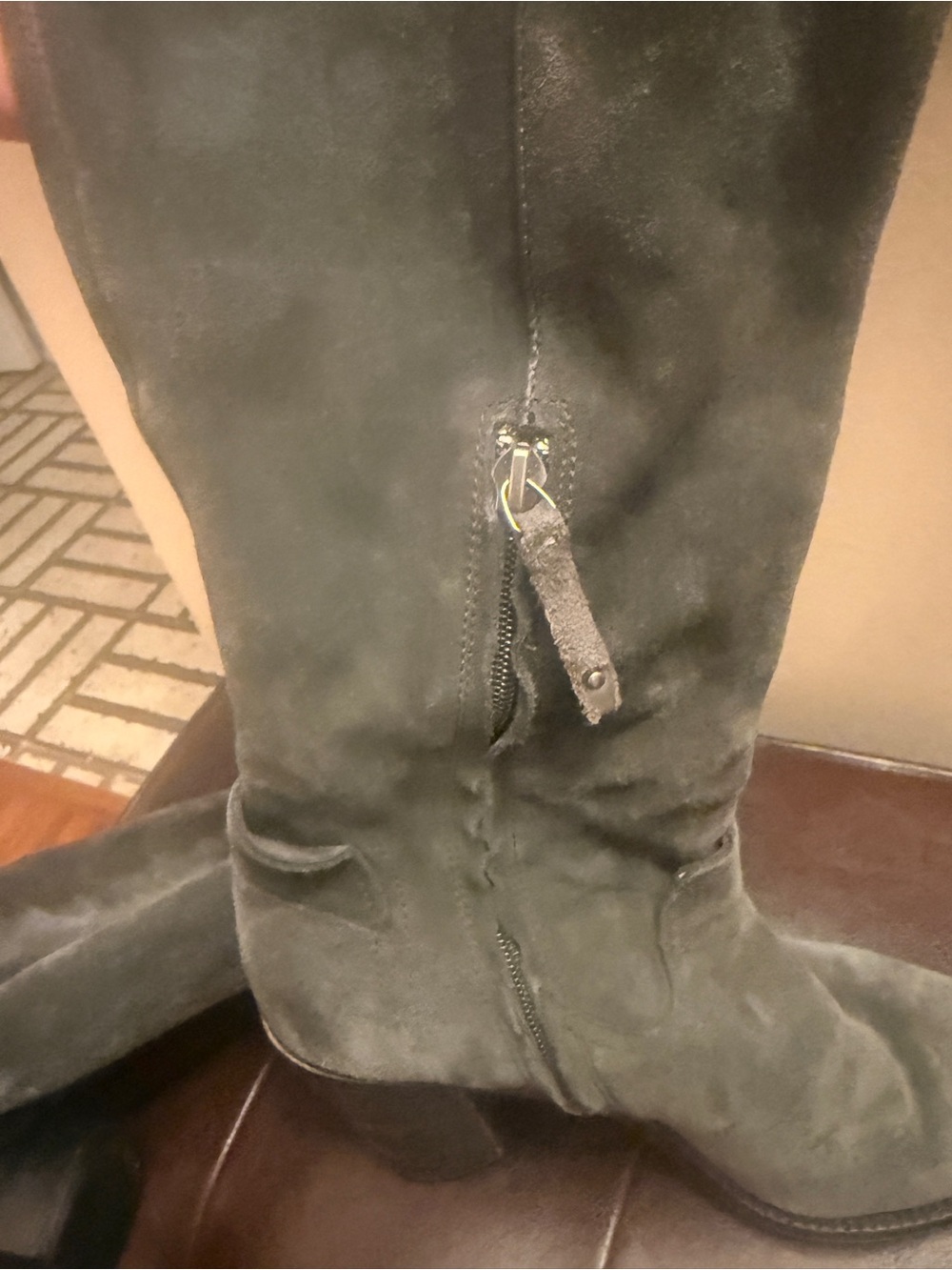 Dolce Vita Gray Suede Over-the-Knee Boots - Picture 3 of 7